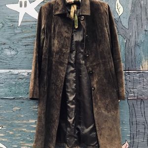90's EXPRESS Suede Car Coat / Knee Length EUC